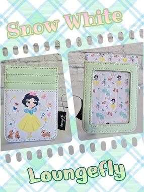 Loungefly Snow White Flower Nature Disney Princess Cardholder Wallet Green NEW
